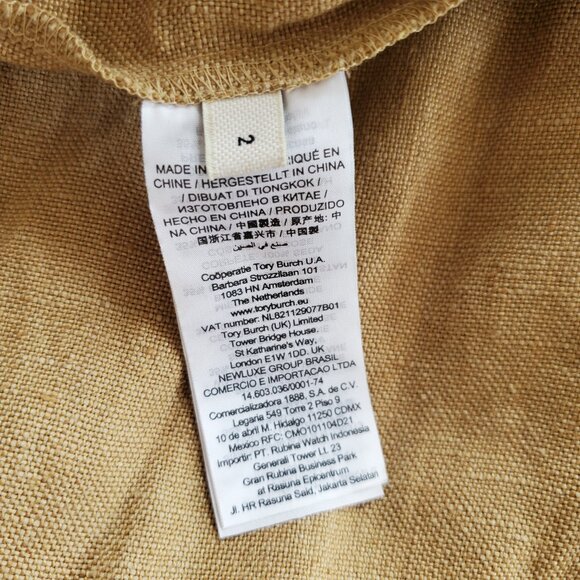 Tory Burch ! silk Chiffon Linen Burlap Dress in Lilac and Tan ( 2) - Picture 16 of 17